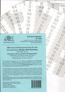 Abbildung von Dürckheim | VSV Baden-Württemberg Dürckheim-Griffregister Nr. 2252 (2019) | 1. Auflage | 2019 | beck-shop.de