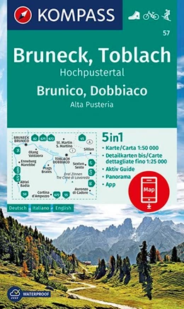 Abbildung von Kompass-Karten Gmbh | KOMPASS Wanderkarte 57 Cruneck, Toblach, Hochpustertal, Brunico, Dobbiaco, Alta Pusteria 1:50.000 | 1. Auflage | 2019 | beck-shop.de