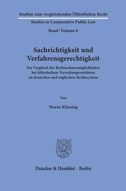 Abbildung von Klinsing | Sachrichtigkeit und Verfahrensgerechtigkeit | 1. Auflage | 2019 | beck-shop.de