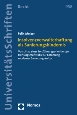 Abbildung von Melzer | Insolvenzverwalterhaftung als Sanierungshindernis | 1. Auflage | 2019 | 958 | beck-shop.de