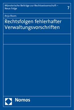 Abbildung von Baars / Dörner | Rechtsfolgen fehlerhafter Verwaltungsvorschriften | 1. Auflage | 2010 | beck-shop.de