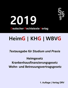 Abbildung von Drv | HeimG KHG WBVG | 3. Auflage | 2019 | beck-shop.de