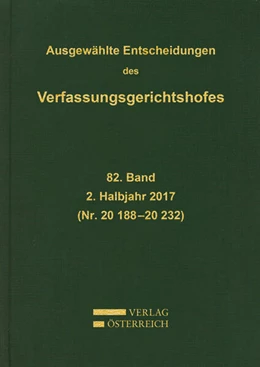 Abbildung von Ausgewählte Entscheidungen des Verfassungsgerichtshofes | 1. Auflage | 2019 | beck-shop.de