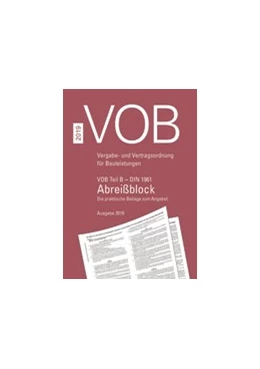 Abbildung von VOB Teil B - DIN 1961 - Abreißblock | 1. Auflage | 2019 | beck-shop.de