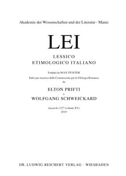 Abbildung von Pfister / Prifti | Lessico Etimologico Italiano Lfg. 132 | 1. Auflage | 2019 | beck-shop.de