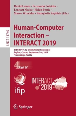 Abbildung von Lamas / Loizides | Human-Computer Interaction - INTERACT 2019 | 1. Auflage | 2019 | beck-shop.de