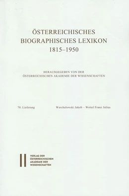 Abbildung von Österreichisches Biographisches Lexikon 1815-1950 / Österreichisches Biographisches Lexikon 1815-1950 , 70. Lieferung | 1. Auflage | 2019 | beck-shop.de
