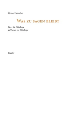 Abbildung von Hamacher | Was zu sagen bleibt | 1. Auflage | 2019 | beck-shop.de