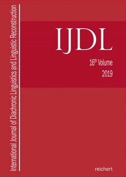Abbildung von Hill / Kümmel | International Journal of Diachronic Linguistics and Linguistic Reconstruction | 1. Auflage | 2019 | beck-shop.de