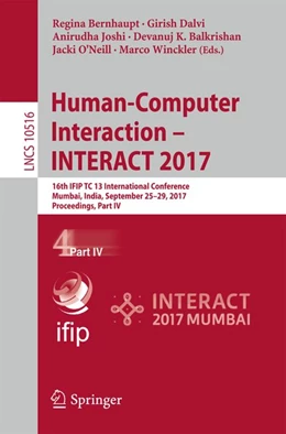 Abbildung von Bernhaupt / Dalvi | Human-Computer Interaction - INTERACT 2017 | 1. Auflage | 2017 | beck-shop.de