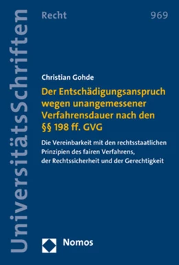 Abbildung von Gohde | Der Entschädigungsanspruch wegen unangemessener Verfahrensdauer nach den §§ 198 ff. GVG | 1. Auflage | 2020 | beck-shop.de