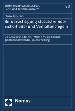Abbildung von Keßenich | Berücksichtigung statutsfremder Sicherheits- und Verhaltensregeln | 1. Auflage | 2020 | beck-shop.de