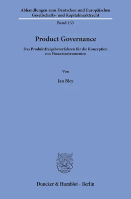 Abbildung von Bley | Product Governance. | 1. Auflage | 2020 | beck-shop.de