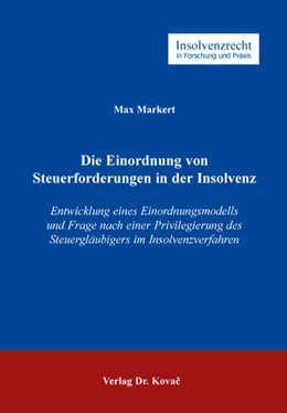 Abbildung von Markert | Die Einordnung von Steuerforderungen in der Insolvenz | 1. Auflage | 2020 | 115 | beck-shop.de