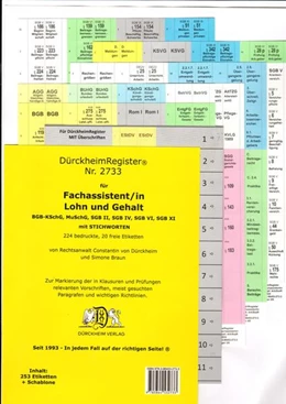 Abbildung von Dürckheim | DürckheimRegister - Fachassistent Lohn und Gehalt (ArbR-SGB) Nr. 2733 (2020) | 2. Auflage | 2020 | beck-shop.de