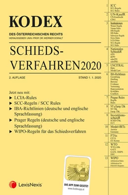 Abbildung von Doralt | KODEX Schiedsverfahren 2020 | 2. Auflage | 2020 | beck-shop.de
