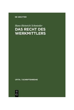 Abbildung von Schmieder | Das Recht des Werkmittlers | 1. Auflage | 1963 | 25 | beck-shop.de