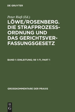 Abbildung von Rieß / Wendisch | Einleitung; §§ 1-71 | 25. Auflage | 1998 | beck-shop.de