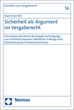 Abbildung von Voll | Sicherheit als Argument im Vergaberecht | 1. Auflage | 2020 | beck-shop.de