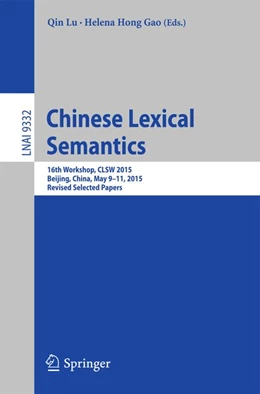 Abbildung von Lu / Gao | Chinese Lexical Semantics | 1. Auflage | 2016 | beck-shop.de