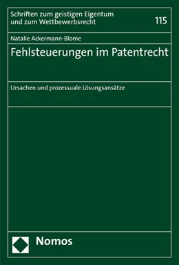 Abbildung von Ackermann-Blome | Fehlsteuerungen im Patentrecht | 1. Auflage | 2020 | beck-shop.de