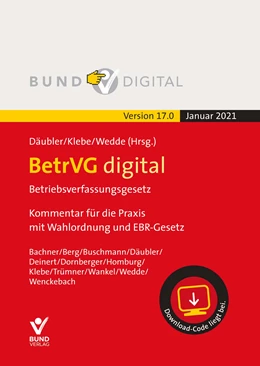 Abbildung von Däubler / Klebe | BetrVG digital Vers.17.0Fortsetzungsbezug | 17. Auflage | 2021 | beck-shop.de