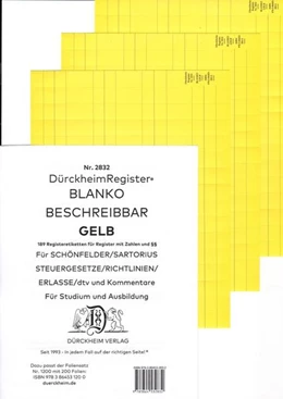 Abbildung von Dürckheim | DürckheimRegister® BLANKO-GELB beschreibbar für deine Gesetze | 1. Auflage | 2020 | beck-shop.de