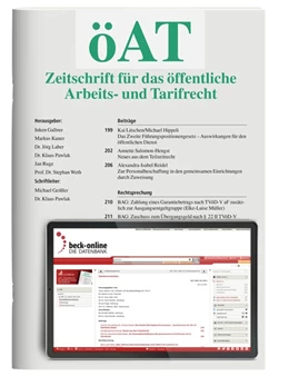 Abbildung von öAT • Zeitschrift für das öffentliche Arbeits- und Tarifrecht | 9. Auflage | 2025 | beck-shop.de