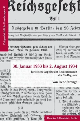 Abbildung von Strenge | 30. Januar 1933 bis 2. August 1934. | 1. Auflage | 2020 | beck-shop.de