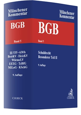 Abbildung von Münchener Kommentar zum Bürgerlichen Gesetzbuch: BGB, Band 5: Schuldrecht - Besonderer Teil II §§ 535-630h, BetrKV, HeizkostenV, WärmeLV, EFZG, TzBfG, KSchG, MiLoG | 9. Auflage | 2023 | beck-shop.de