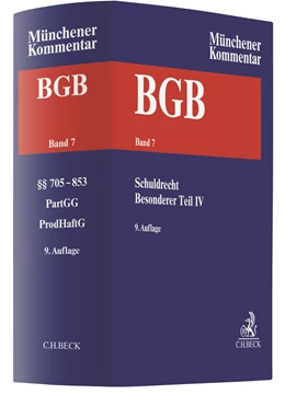 Abbildung von Münchener Kommentar zum Bürgerlichen Gesetzbuch: BGB, Band 7: Schuldrecht -Besonderer Teil IV §§ 705-853, Partnerschaftsgesellschaftsgesetz, Produkthaftungsgesetz | 9. Auflage | 2024 | beck-shop.de