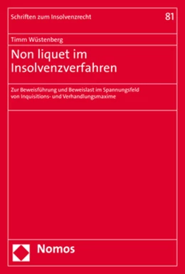 Abbildung von Wüstenberg | Non liquet im Insolvenzverfahren | 1. Auflage | 2020 | beck-shop.de