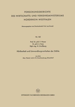 Abbildung von Wever | Härtbarkeit und Umwandlungsverhalten der Stähle | 1. Auflage | 2013 | beck-shop.de