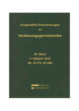 Abbildung von Ausgewählte Entscheidungen des Verfassungsgerichtshofes | 1. Auflage | 2020 | beck-shop.de