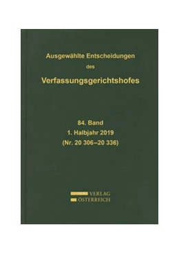 Abbildung von Ausgewählte Entscheidungen des Verfassungsgerichtshofes | 1. Auflage | 2020 | beck-shop.de
