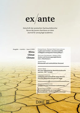 Abbildung von Bernet / Bertschinger | ex/ante 2/2020 Klima | 1. Auflage | 2020 | beck-shop.de