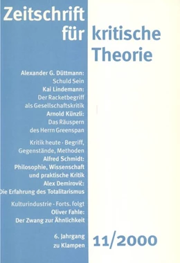 Abbildung von Schweppenhäuser / Bock | Zeitschrift für kritische Theorie / Zeitschrift für kritische Theorie, Heft 11 | 1. Auflage | 2020 | beck-shop.de