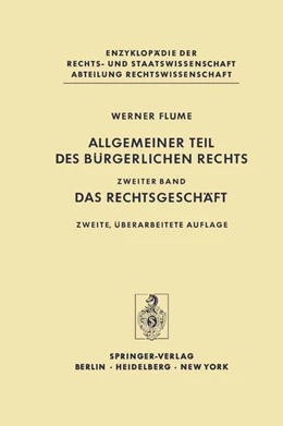 Abbildung von Flume | Allgemeiner Teil des Bürgerlichen Rechts | 2. Auflage | 2013 | beck-shop.de