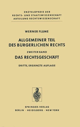 Abbildung von Flume | Allgemeiner Teil des Bürgerlichen Rechts | 3. Auflage | 2013 | beck-shop.de