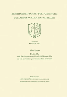 Abbildung von Woopen | Die Zivilehe und der Grundsatz der Unauflöslichkeit der Ehe in der Entwicklung des italienischen Zivilrechts | 1. Auflage | 2013 | beck-shop.de