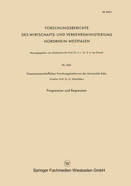 Abbildung von Schmölders | Progression und Regression | 1. Auflage | 2013 | beck-shop.de