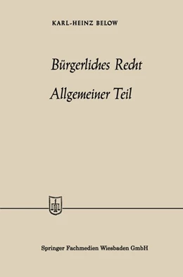 Abbildung von Below | Bürgerliches Recht Allgemeiner Teil | 1. Auflage | 2013 | beck-shop.de