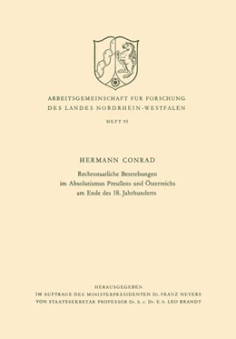 Abbildung von Conrad | Rechtsstaatliche Bestrebungen im Absolutismus Preußens und Österreichs am Ende des 18. Jahrhunderts | 1. Auflage | 2013 | beck-shop.de