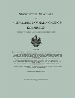 Abbildung von Loparo | Wissenschaftliche Abhandlungen der Kaiserlichen Normal-Aichungs-Kommission | 1. Auflage | 2019 | beck-shop.de
