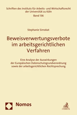 Abbildung von Simokat | Beweisverwertungsverbote im arbeitsgerichtlichen Verfahren | 1. Auflage | 2021 | beck-shop.de