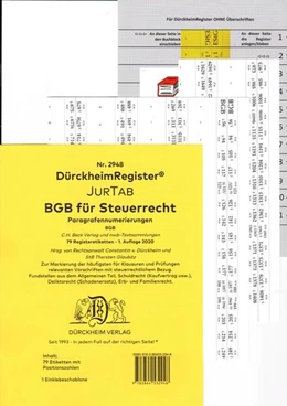 Abbildung von Dürckheim / Glaubitz | BGB im Steuerrecht Gesetze und §§ 2021 - Dürckheim-Register (Nr. 2948) | 1. Auflage | 2021 | beck-shop.de