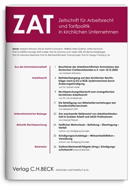 Abbildung von ZAT • Zeitschrift für Arbeitsrecht und Tarifpolitik in kirchlichen Unternehmen | 9. Auflage | 2025 | beck-shop.de