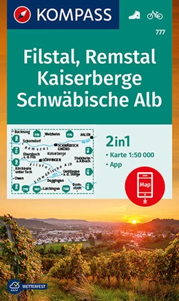 Abbildung von KOMPASS-Karten GmbH | KOMPASS Wanderkarte 777 Filstal, Remstal, Kaiserberge, Schwäbische Alb 1:50.000 | 1. Auflage | 2021 | beck-shop.de