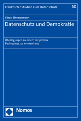 Abbildung von Zimmermann | Datenschutz und Demokratie | 1. Auflage | 2021 | beck-shop.de