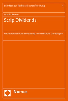 Abbildung von Berner | Scrip Dividends | 1. Auflage | 2021 | beck-shop.de